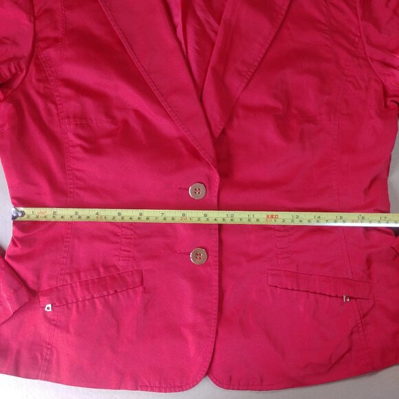 Lida Baday red silk blend lightweight jacket gold buttons 12 - Picture 11 of 16